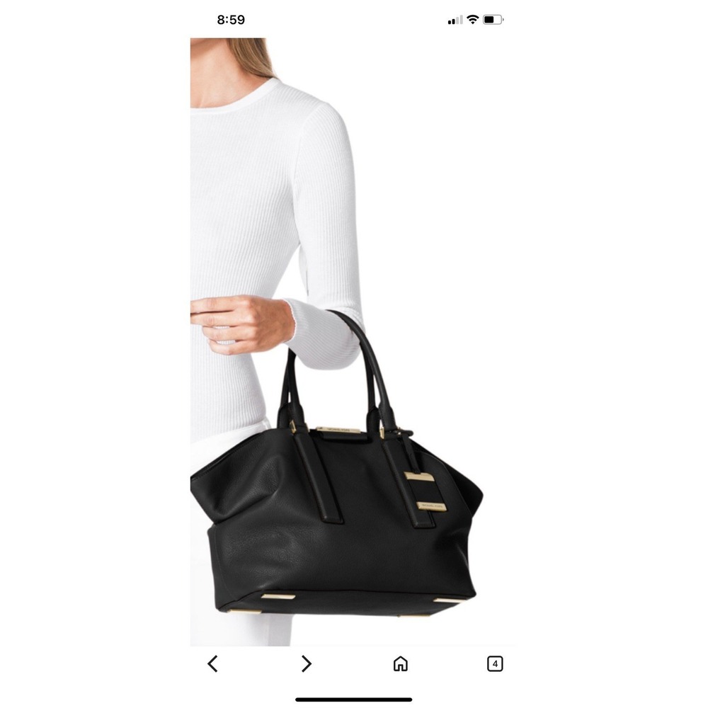 Michael Kors Collection Lexi Small EW Black Leather Satchel Bag MISSING STRAP